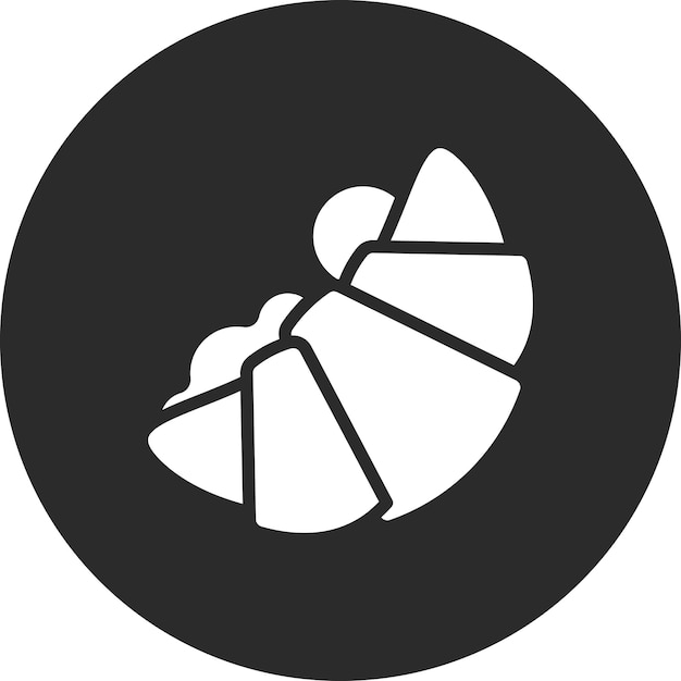 Ilustración del icono vectorial del croissant del conjunto de iconos de la mañana y el desayuno