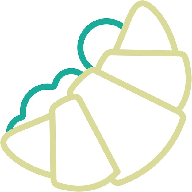 Ilustración del icono vectorial del croissant del conjunto de iconos de la mañana y el desayuno