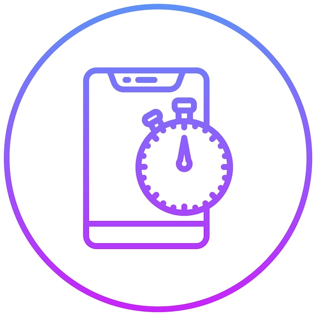 Ilustración del icono vectorial del cronómetro del conjunto de iconos de la aplicación de entrenamiento