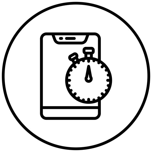 Ilustración del icono vectorial del cronómetro del conjunto de iconos de la aplicación de entrenamiento