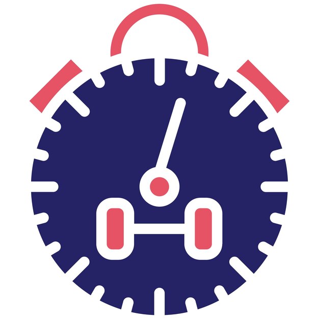 Ilustración del icono vectorial del cronómetro del conjunto de iconos del gimnasio