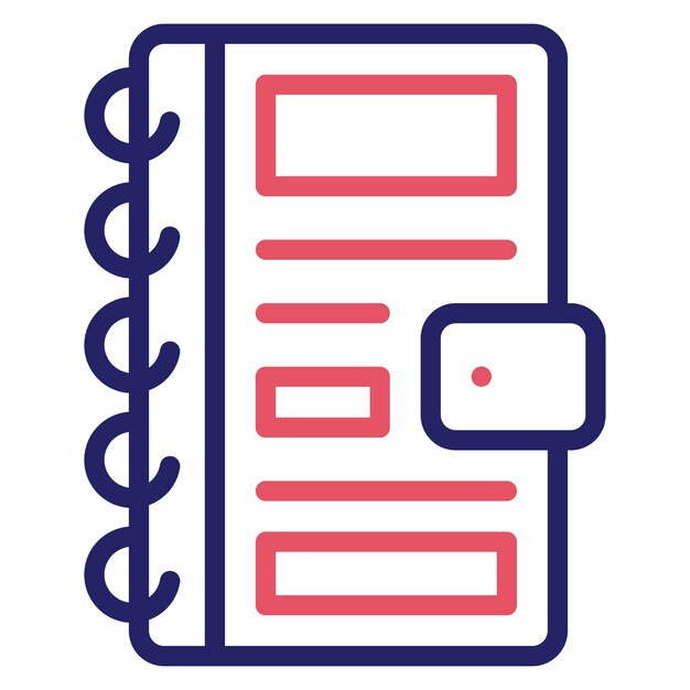 Ilustración del icono vectorial del cuaderno del icono de la biblioteca