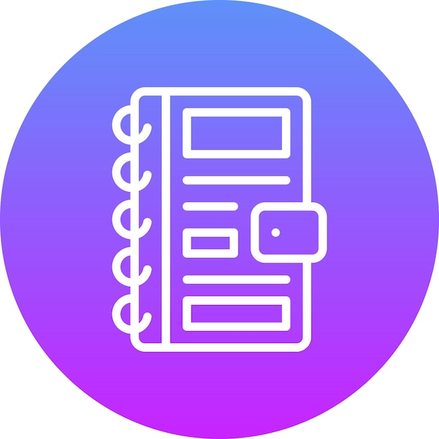 Ilustración del icono vectorial del cuaderno del icono de la biblioteca