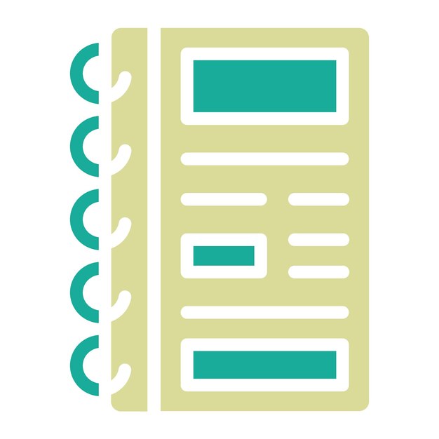 Ilustración del icono vectorial del cuaderno de notas del conjunto de iconos de papelería de Office