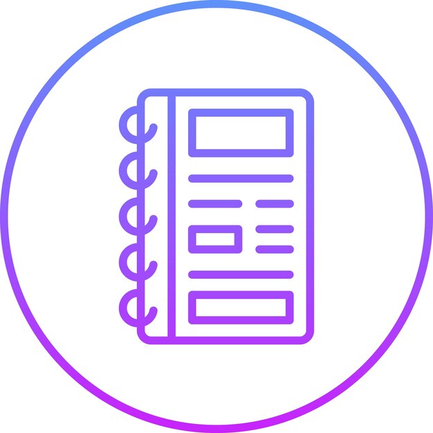 Ilustración del icono vectorial del cuaderno de notas del conjunto de iconos de papelería de Office