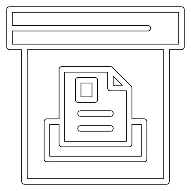 Ilustración del icono vectorial del cuadro de documentos del conjunto de iconos de negocios
