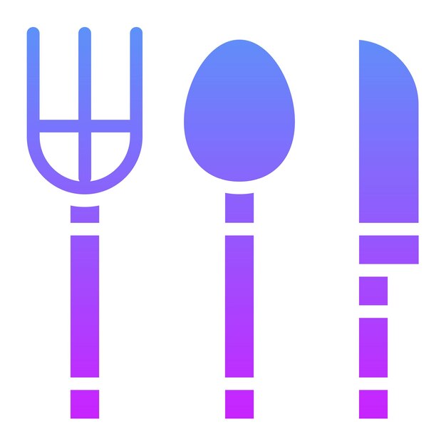 Ilustración del icono vectorial de cubiertos del conjunto de iconos de cumpleaños