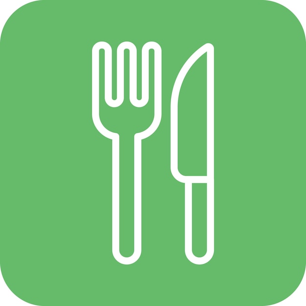 Ilustración del icono vectorial de cubiertos del conjunto de iconos de entrega de alimentos