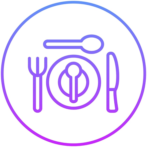 Ilustración del icono vectorial de cubiertos del conjunto de iconos de estilos de vida
