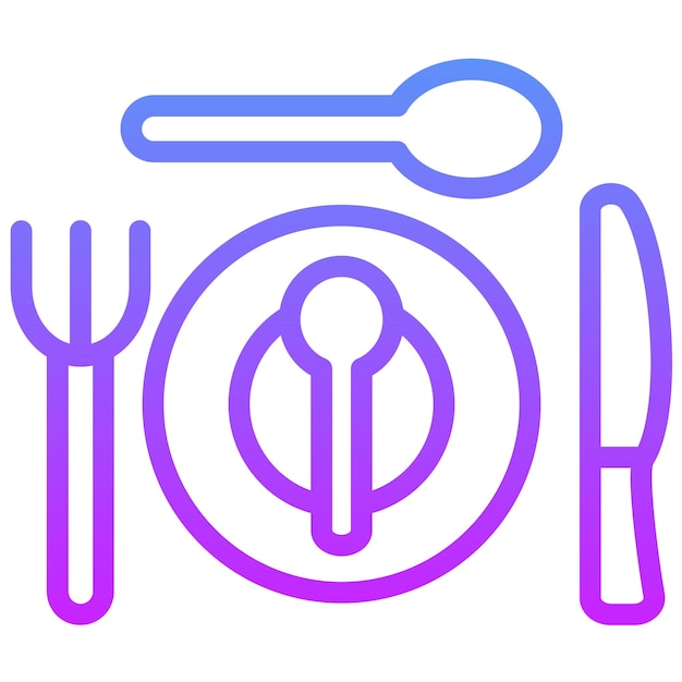 Ilustración del icono vectorial de cubiertos del conjunto de iconos de estilos de vida