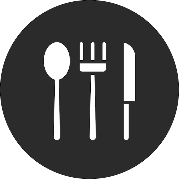 Ilustración del icono vectorial de cubiertos del conjunto de iconos del jardín de infantes