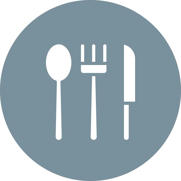 Ilustración del icono vectorial de cubiertos del conjunto de iconos del jardín de infantes