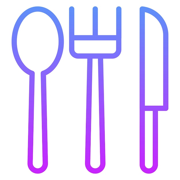 Ilustración del icono vectorial de cubiertos del conjunto de iconos del jardín de infantes