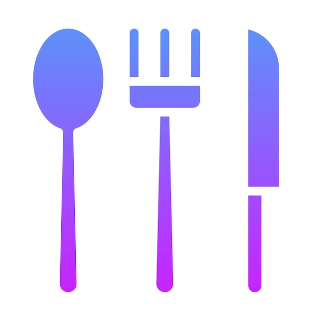 Ilustración del icono vectorial de cubiertos del conjunto de iconos del jardín de infantes