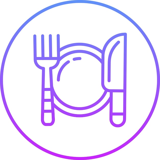 Ilustración del icono vectorial de cubiertos del conjunto de iconos del restaurante