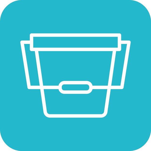 Ilustración del icono vectorial del cubo de agua del conjunto de iconos de artículos para el hogar
