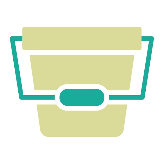 Ilustración del icono vectorial del cubo de agua del conjunto de iconos de artículos para el hogar