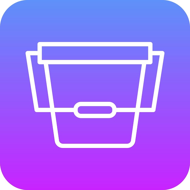 Ilustración del icono vectorial del cubo de agua del conjunto de iconos de artículos para el hogar