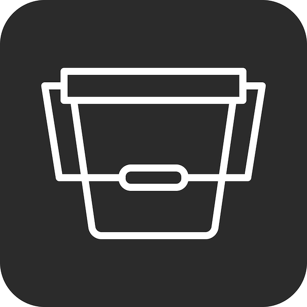 Ilustración del icono vectorial del cubo de agua del conjunto de iconos de artículos para el hogar