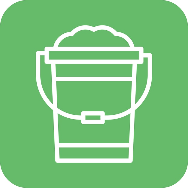 Ilustración del icono vectorial del cubo de agua del conjunto de iconos de la rutina de higiene