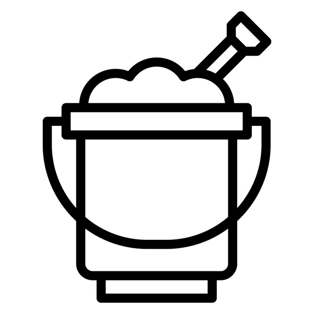 Ilustración del icono vectorial del cubo de arena del conjunto de iconos del jardín de infantes