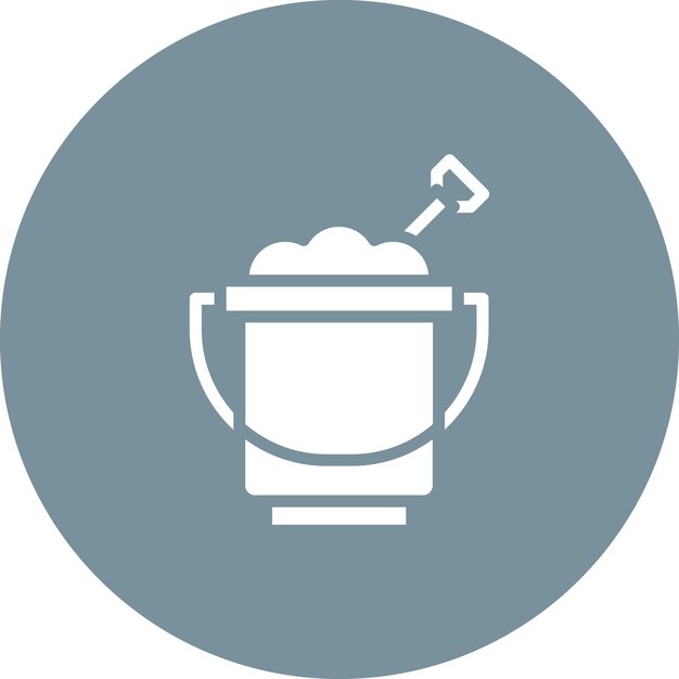 Ilustración del icono vectorial del cubo de arena del conjunto de iconos del jardín de infantes