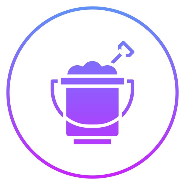 Ilustración del icono vectorial del cubo de arena del conjunto de iconos del jardín de infantes