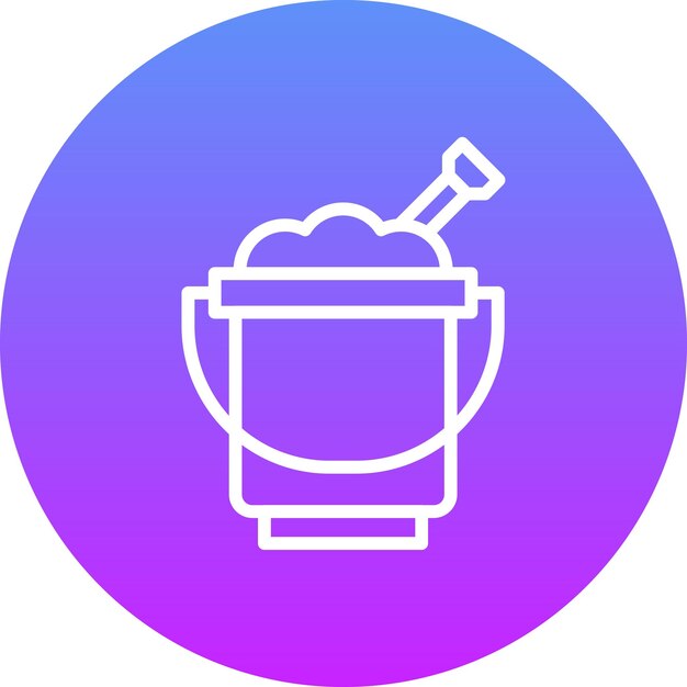 Ilustración del icono vectorial del cubo de arena del conjunto de iconos del jardín de infantes