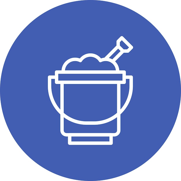 Ilustración del icono vectorial del cubo de arena del conjunto de iconos del jardín de infantes