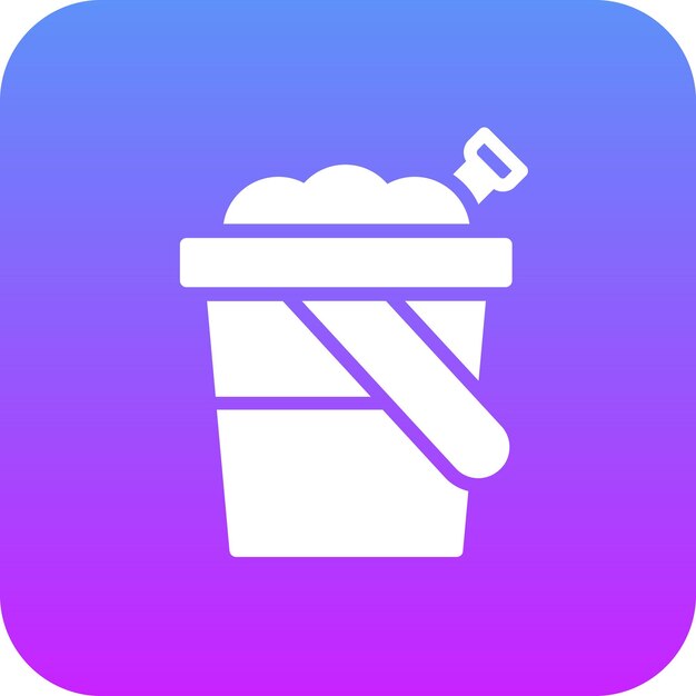 Ilustración del icono vectorial del cubo de arena del conjunto de iconos de verano