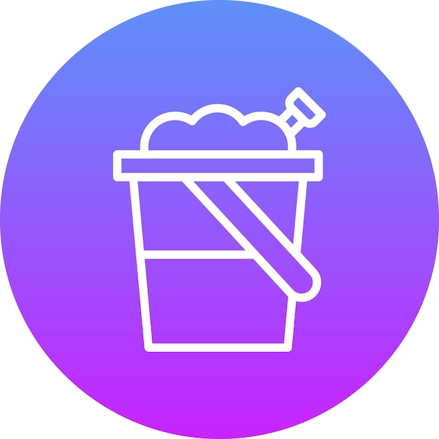 Ilustración del icono vectorial del cubo de arena del conjunto de iconos de verano