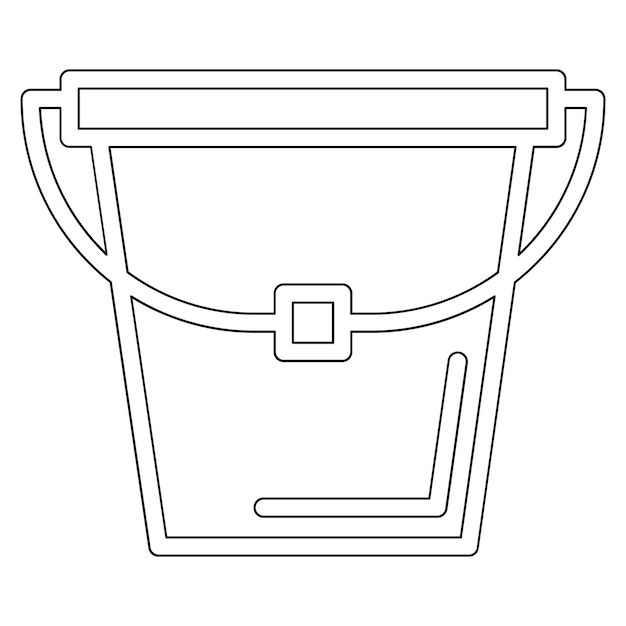 Ilustración del icono vectorial del cubo del conjunto de iconos de agricultura