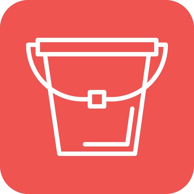 Ilustración del icono vectorial del cubo del conjunto de iconos de agricultura