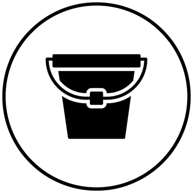 Ilustración del icono vectorial del cubo del conjunto de iconos de agricultura