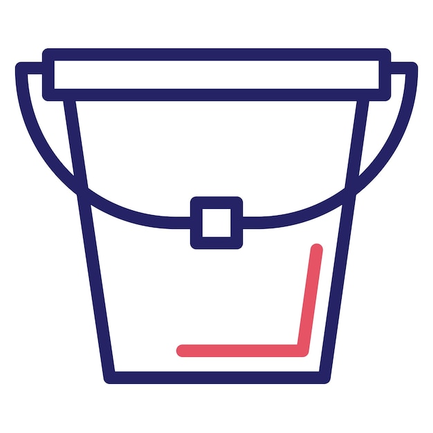 Ilustración del icono vectorial del cubo del conjunto de iconos de agricultura