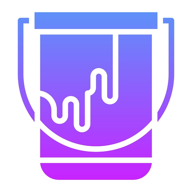 Ilustración del icono vectorial del cubo de pintura del conjunto de iconos de herramientas de construcción