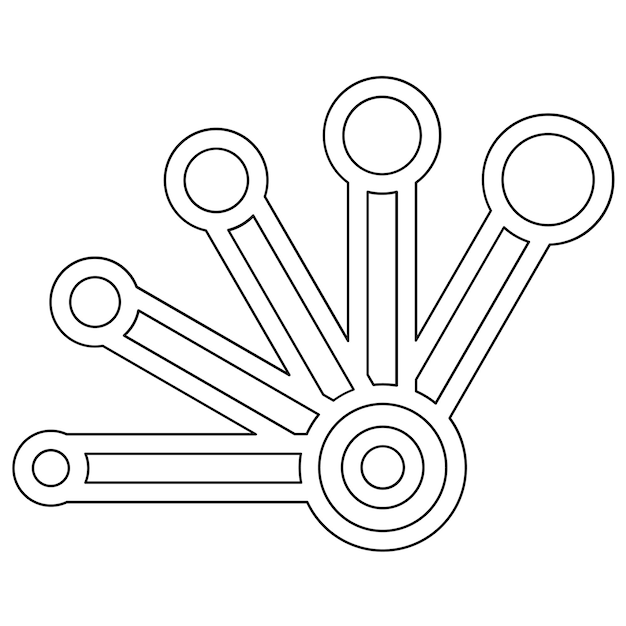 Vector ilustración del icono vectorial de las cucharas de medición del icono de la cafetería