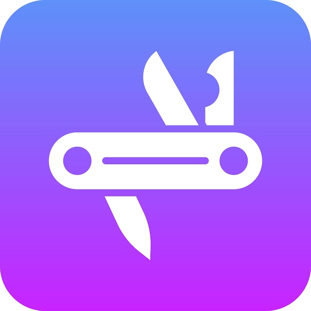 Ilustración del icono vectorial del cuchillo de bolsillo del conjunto de iconos de herramientas de construcción
