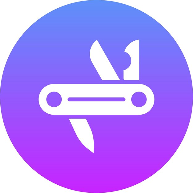 Ilustración del icono vectorial del cuchillo de bolsillo del conjunto de iconos de herramientas de construcción