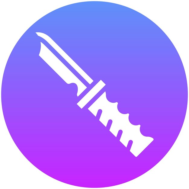 Ilustración del icono vectorial del cuchillo de buceo del conjunto de iconos de vacaciones y turismo