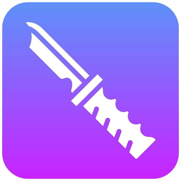 Ilustración del icono vectorial del cuchillo de buceo del conjunto de iconos de vacaciones y turismo