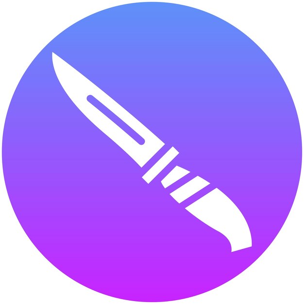 Ilustración del icono vectorial del cuchillo del conjunto de iconos de pesca