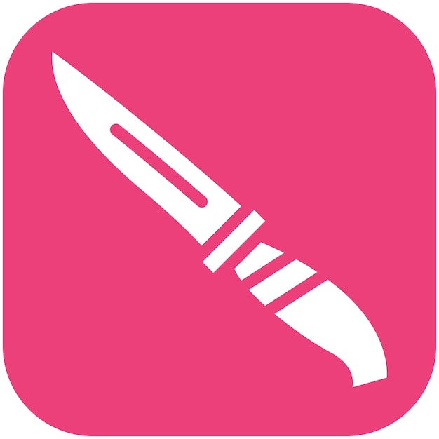 Ilustración del icono vectorial del cuchillo del conjunto de iconos de pesca