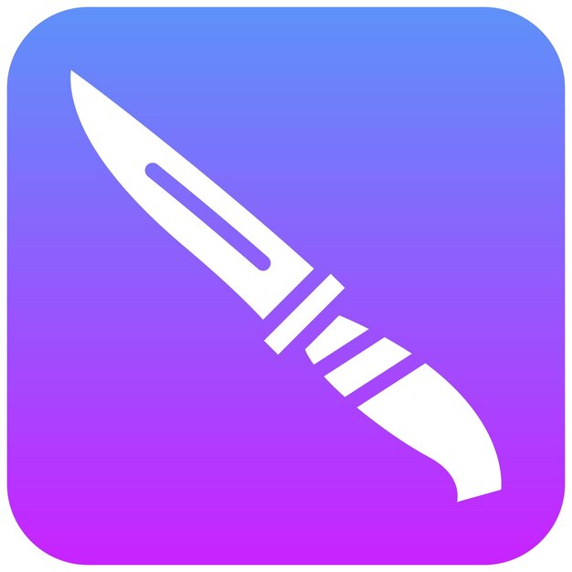 Ilustración del icono vectorial del cuchillo del conjunto de iconos de pesca