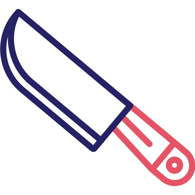 Ilustración del icono vectorial del cuchillo del conjunto de iconos del restaurante