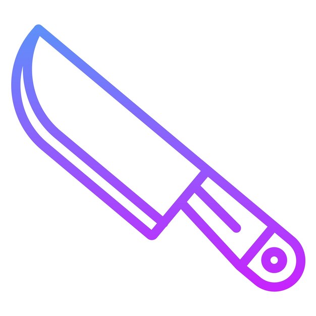 Ilustración del icono vectorial del cuchillo del conjunto de iconos del restaurante