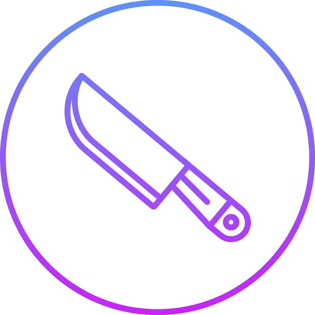 Ilustración del icono vectorial del cuchillo del conjunto de iconos del restaurante