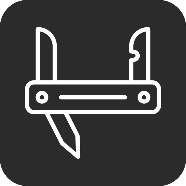 Ilustración del icono vectorial del cuchillo del ejército del conjunto de iconos militares