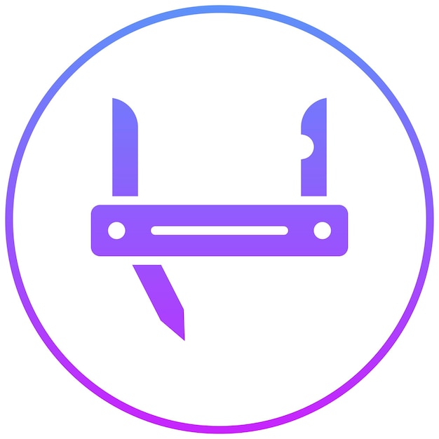 Ilustración del icono vectorial del cuchillo del ejército del conjunto de iconos militares