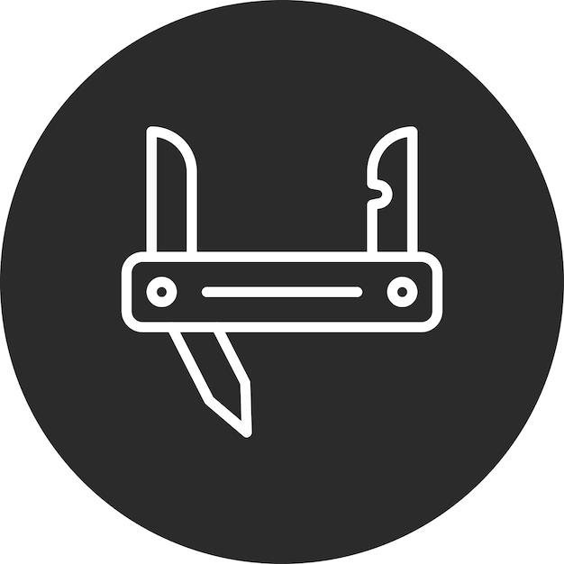 Ilustración del icono vectorial del cuchillo del ejército del conjunto de iconos militares